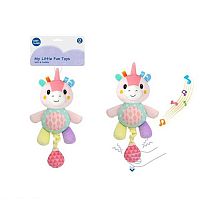 Брязкальце 1952-2 м'яка іграшка, мелодія, заводний механізм, пискавка, мотузок для фіксації іграшки, в пакеті