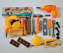 Набір інструментів 128-1 шуруповерт, викрутка, молоток, захисні окуляри та маска, гайковий ключ, рулетка, аксесуари, в пакеті