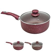 Сотейник з кришкою "Мармурова крихта" 18*9см Stenson (MH-2758)