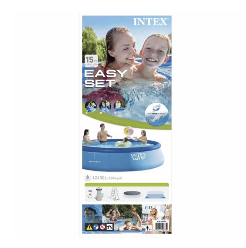 Надувний басейн Intex 26166 (107*457 см., об'єм: 12430 л., картриджний фільтр-насос 3785 л/год., драбина, тент, підстилка, серія: Easy Set) фото 8