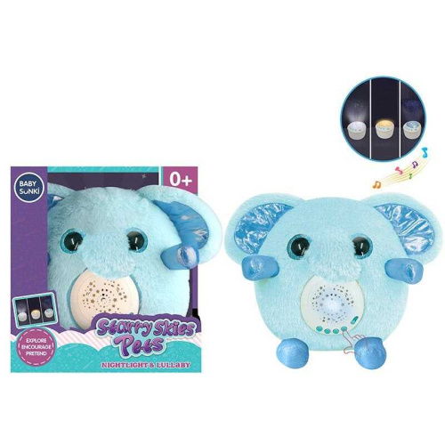 Нічник 1973-1 “Слоник”, звуки, мелодії, серцебиття, підсвічування, проєктор, 3 змінні диски для проєктора, в коробці