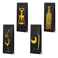 Пакет подарунковий паперовий під пляшку "Wine Art" 36*13*8см Stenson R95555