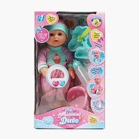 Пупс функціональний UKA-A 0940-9 "WToys", ОЗВУЧУВАННЯ УКРАЇНСЬКОЮ МОВОЮ, звук, від батарейок, п`є, ходить в туалет, в коробці