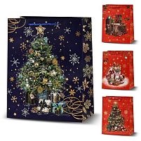 Пакет новорічний паперовий S "Christmas presents" 18*23*8см Stenson R32996-S