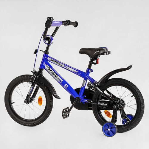 Велосипед 16" дюймів 2-х колесний CORSO “STRIKER" EX-16007 (1)  ручне гальмо, дзвіночок, дод. колеса, ЗІБРАНИЙ НА 75%   фото 3