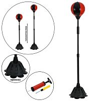 Боксерська груша Profi MS 4681 (на стійці, ↑124-155 см, насос, викрутка в комплекті, чорний з червоним)