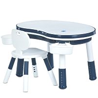 Дитячий столик Bambi M 6177-4 (стілець, 2 кошика, пластмаса, стіл: □48*75 см, ↑44-54 см, стілець: □33,5*34 см, ↑46-50 см, сидіння: ↑25-29 см)