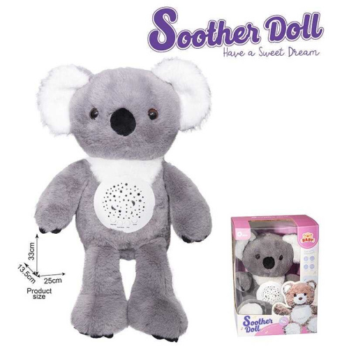 Нічник KC 6 "Коала", мелодії, звуки, підсвічування, регулювання гучності, проєктор зоряного неба, в коробці