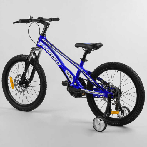 Дитячий магнієвий велосипед 20'' CORSO «Speedline» MG-39427 (1) магнієва рама, дискові гальма, додаткові колеса, зібраний на 75% фото 4