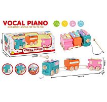 Каталка HX 985 “Паровоз”, ксилофон, 43,5х6х8,5 см, 6 нот, молоточок, в коробці