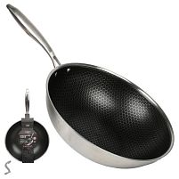 Пательня WOK з антипригарним покриттям "Соти" d30*8.8см інд. дно Stenson 10385-30