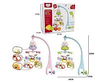 Карусель музична 368-14 2 кольори, мелодії, підсвічування, таймер, 5 підвісок-брязкалець, пульт, в коробці