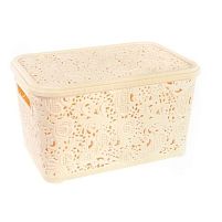Кошик-плетінка з кришкою"Ажур" 3.5л 15.5*21*17см Stenson PB-673