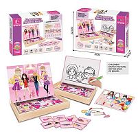 Магнітна гра XHM - 9901 A “Одягни ляльку”, дошка пиши-витирай, маркер, 8 карток із завданнями, в коробці
