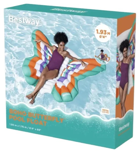 Плотик дитячий надувний для плавання BestWay 43963 (176*193 см, прозоре вікно, підголівник, вік 8+, до 100 кг) фото 6
