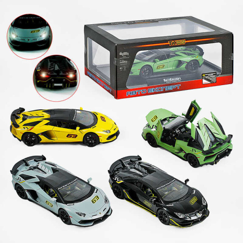 Машинка 13115 "Авто Експерт", 4 кольори, металопластик, 1:24, звук, світло, інерція, рухомі елементи, викрутка, в коробці, ВИДАЄТЬСЯ ТІЛЬКИ МІКС
