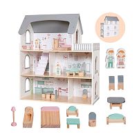 Будиночок для ляльок Bambi MD 1425 (26*61*70,5 см, дерево, 3 поверхи, кімнати, меблі, фігурки)