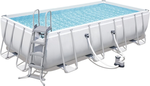 Каркасний басейн Bestway 56465 (122*274*549 см, об'єм:14812 л, картр.фільтр-насос 5678 л/год, дозатор хлору,драбина,тент,підстилка, серія: PowerSteel) фото 10