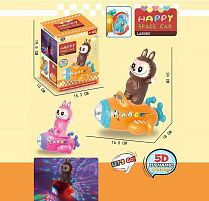 Музична іграшка NR 617-317 2 кольори, герой, рухомі елементи, підсвічування, музика, проєктор, колесо вільного ходу, на батарейках, в коробці