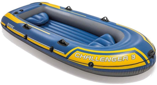 Човен надувний Intex 68370 «Chellenger 3» (137*295 см, гребний, тримісний, трикамерний, весла, насос, надувне дно, до 320 кг.) фото 2