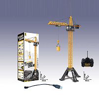 Кран на радіокеруванні 8640 A акум. 3.7 V, USB-кабель, пульт 2.4 GHz, підсвічування, масштаб 1:18, кабіна обертається, підіймає вантаж, в коробці