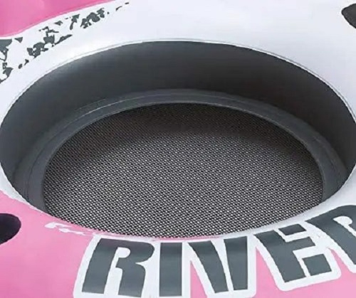 Надувне коло-крісло Intex 56824 «River Run» (Ø135 см, ручки, спинка, сітка на дні, підсклянники, мотузка, серія Sports, до 120 кг, рожеве) фото 4