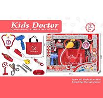 Набір лікаря KJ 1922 A-11 сумка, стетоскоп, термометр, шприц, інструменти, в коробці