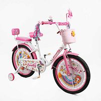 Велосипед дитячий двоколісний Corso ML-76599 «Emily» (колеса Ø20"/гума, рама: сталь, допоміжні колеса, гальмо ручне/ножне, кошик, 6 років)