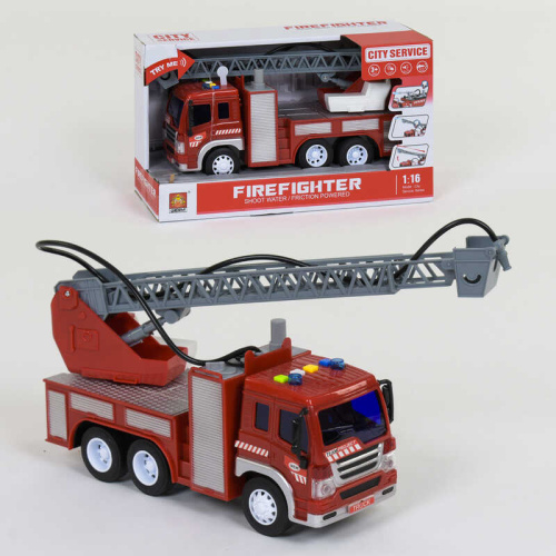 Пожарная машина с водяной помпой WY 351 В (24) свет, звук, в коробке 