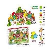 Магнітний конструктор SQ 66002-4 50 деталей, 5 фігурок тварин, в коробці