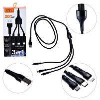 Кабель GTL 3-in-1 USB to Lightning+Micro+Type-C 200W 1.2м Stenson WL-1441