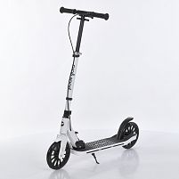 Самокат дитячий Trike SR2-090-W (двоколіісний, колеса: PU, Ø195 мм, кермо: складане, висота 81-101 см, гальма: передне ручне, задне ножне, білий)