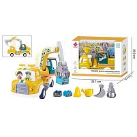 Спецтехніка A 88032 інерція, підсвічування, звуки, парогенерація, рухомі елементи, конструктор, на батарейках, в коробці