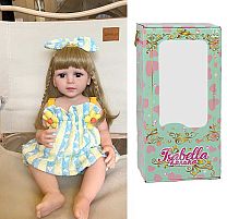 Лялька QM 112 "TK Group", висота: 50 см, гумова, імітація скляних очей, пустушка, пляшечка, памперс, прикраса, в коробці