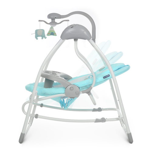 Крісло-гойдалка для немовлят з електро-заколисуванням El Camino ME 1028 SENSA Circles Aqua Mint (механізм гойдання: маятник) фото 6