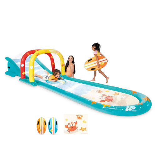 Дитячий надувний ігровий центр Intex 56167 «Веселий серфінг» (Водна гірка з двома дошками для спуску, 99*137*561 см) фото 5