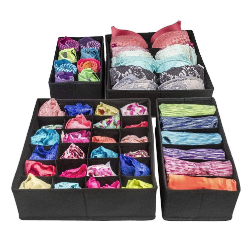 Коробка-органайзер для зберігання білизни "Home" 4пр/наб 32*32*10см Stenson 323210