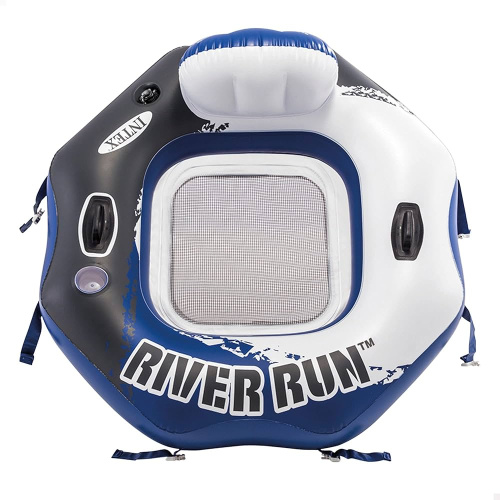 Крісло-коло надувне для плавання Intex 58854 «River Run» (126*130 см, підсклян., спинка, ручки, защелки для швартовки, сітка на дні, 10+, до 150 кг)і фото 3