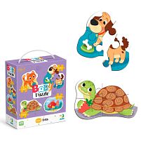 Пазл 4 в 1 "Baby puzzle. Домашні тварини" 300688 "DoDo", 4 картинки, в коробці
