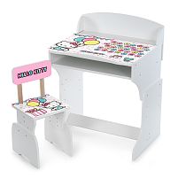 Парта шкільна Bambi M 301-1 «Hello Kitty» (44,5*68,5*88 см, стілець, полиця під столом, підніжка)