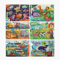 Пазли-вкладиші D 38354 дерев'яні, маркер, у плівці, ВИДАЄТЬСЯ ТІЛЬКИ МІКС ВИДІВ