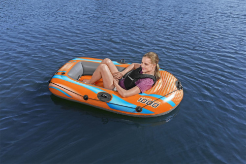 Човен надувний BestWay 61135 «Hydro Force Kondor Elite 1000 Raft» (29*96*162 см, гребний, одномісний, трикамерний, надувне дно, до 80 кг)