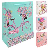 Пакет подарунковий паперовий M "Sweet bicycle" 26*32*10см Stenson (ST01629-M)