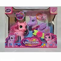 Набір поні 908-2 2 фігурки, гумові, обертається голова, аксесуари, в коробці