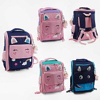 Рюкзак C 72915 4 види, розмір: 30х15.5х40 см, 1 відділення, 4 кишені, на блискавці, розкладна конструкція, брелок, в пакеті, ВИДАЄТЬСЯ МІКС