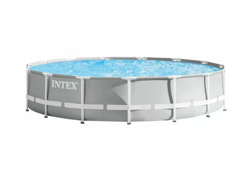 Каркасний басейн Intex 26724 (107*457 см., об'єм: 14614 л., картриджний фільтр-насос 3785 л/год, драбина, тент, підстилка, серія: Prism Frame) фото 3