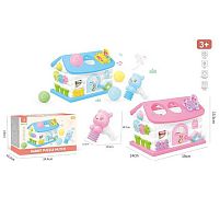 Будиночок логічний HL 311-10 2 кольори, підсвічування, мелодії, на батарейках, звуки, рухомі елементи, стукалка, рахівничка, рухомі шестерні, м