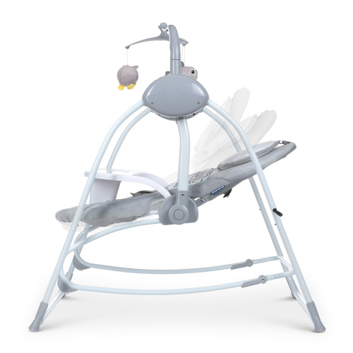 Крісло-гойдалка для немовлят з електро-заколисуванням El Camino ME 1076 EMMA Grey Mint Feathe (механізм гойдання: маятник) без столешні фото 4