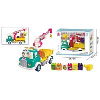 Спецтехніка A 88024 інерція, підсвічування, звуки, парогенерація, рухомі елементи, конструктор, на батарейках, в коробці