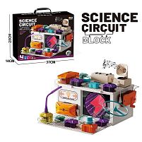 Електронний конструктор D 4007 39 елементів, 3 блоки живлення, підсвічування, запускач, на батарейках, експерименти, в коробці